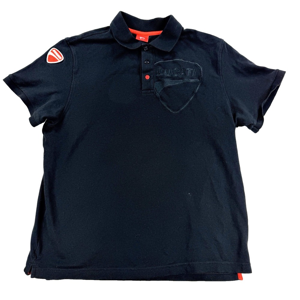 Mens Ducati Racing Polo Shirt Short Sleeve Black Size XL Speed Motorcycle